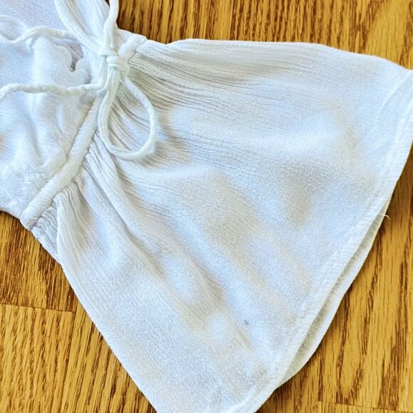 Hollister Top Size XS White Cold Shoulder Boho Peasant Blouse - Picture 7 of 10